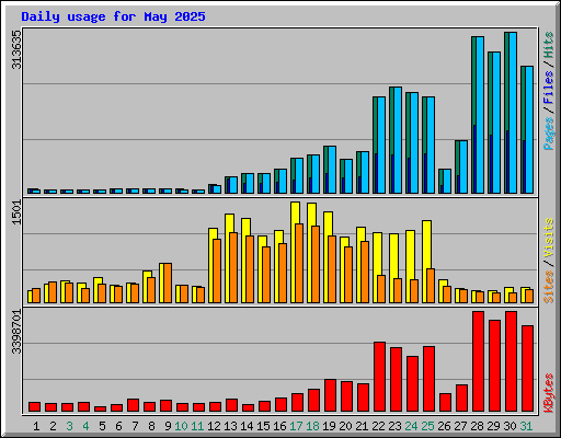 Daily usage for May 2025