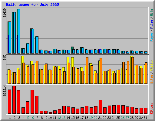 Daily usage for July 2025