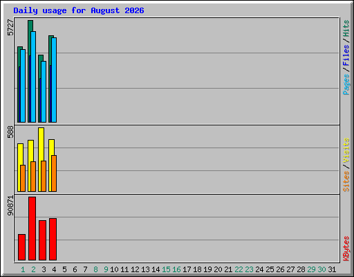 Daily usage for August 2026