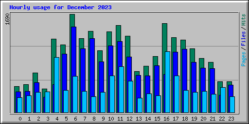 Hourly usage for December 2023